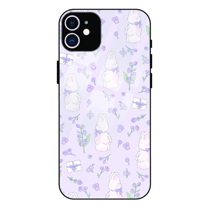 Lavender Bunny Gifts - Glass Case For Apple iPhone 12