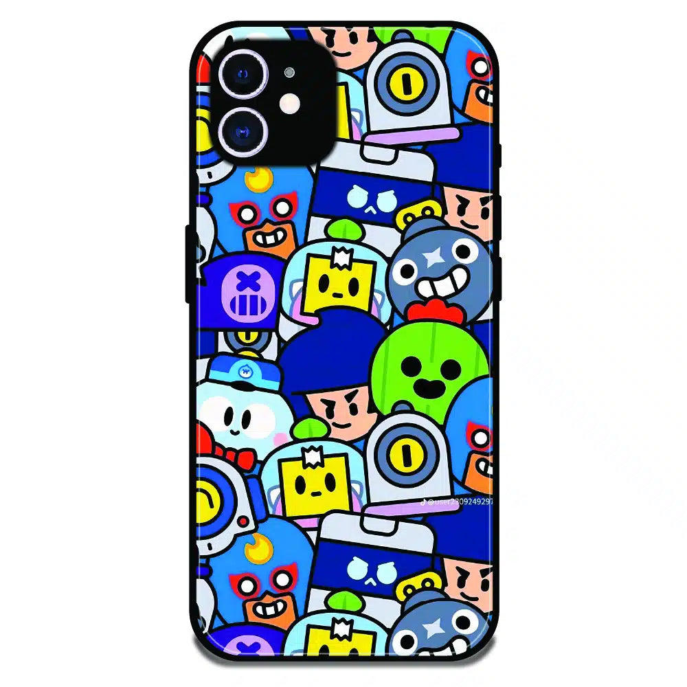 Cartoon Gamer Chaos - Glossy Metal Silicone Case For Apple iPhone 12