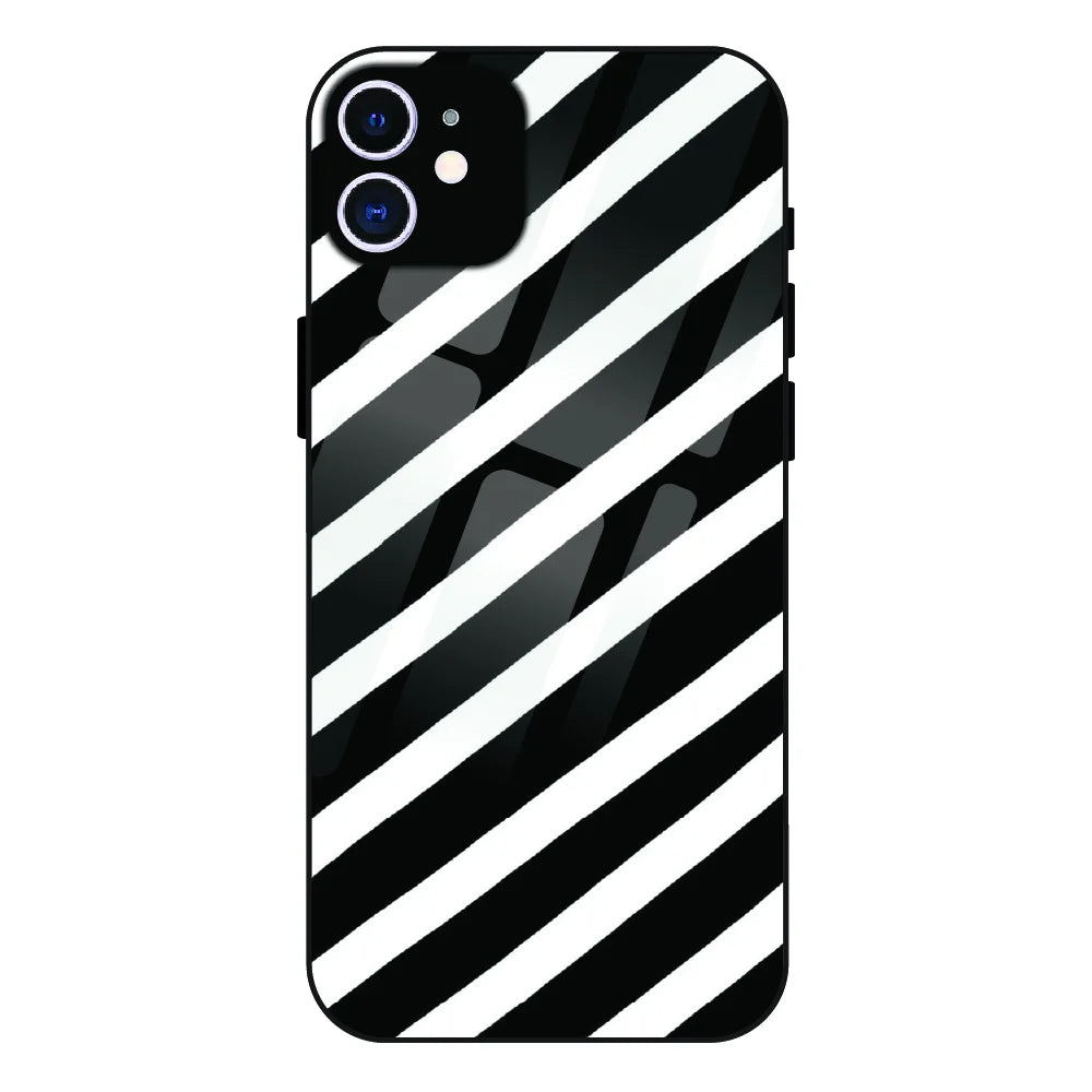 Monochrome Flame Art - Glass Case For Apple iPhone 12