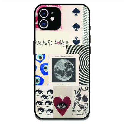 Romantic Art Collage - Glossy Metal Silicone Case For Apple iPhone 12