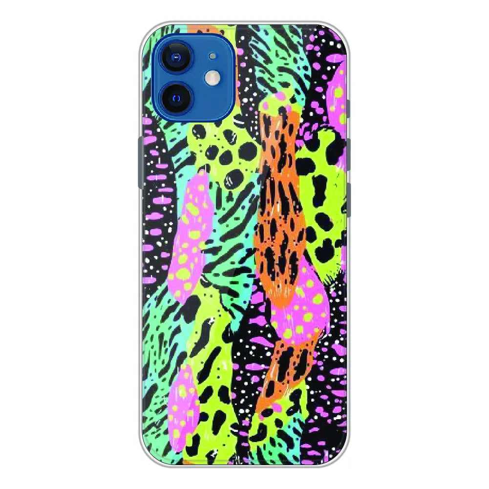 Colorful Artistic Paint Splash - Printed Silicone Case For Apple iPhone 12