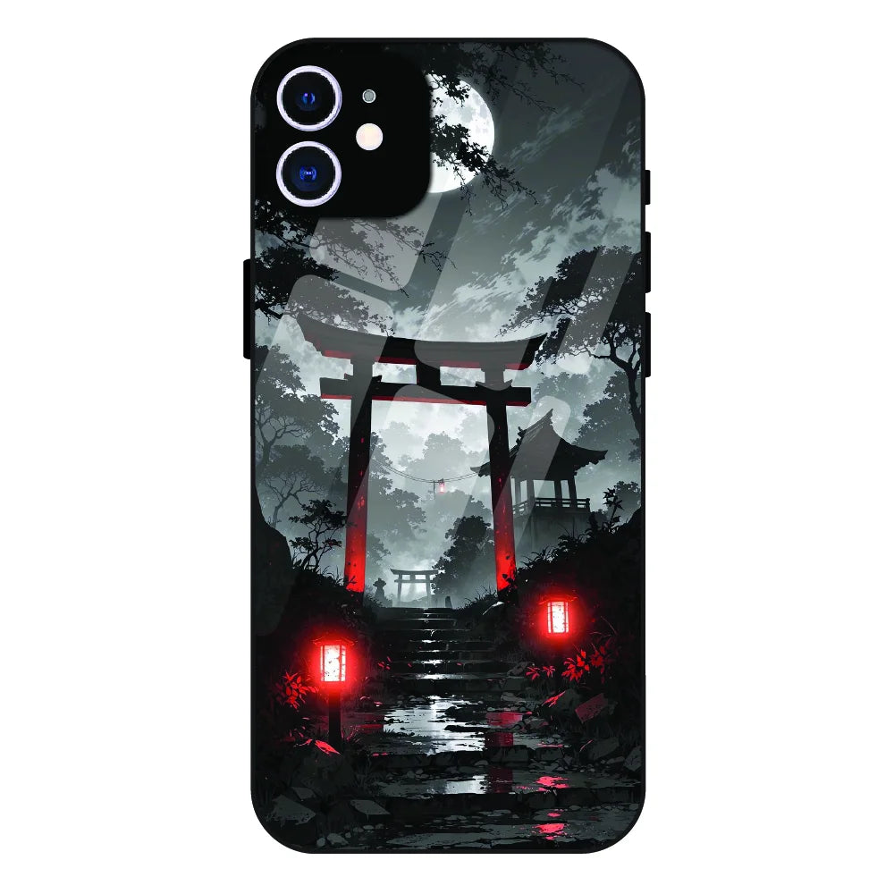 Midnight Torii Forest - Glass Case For Apple iPhone 12