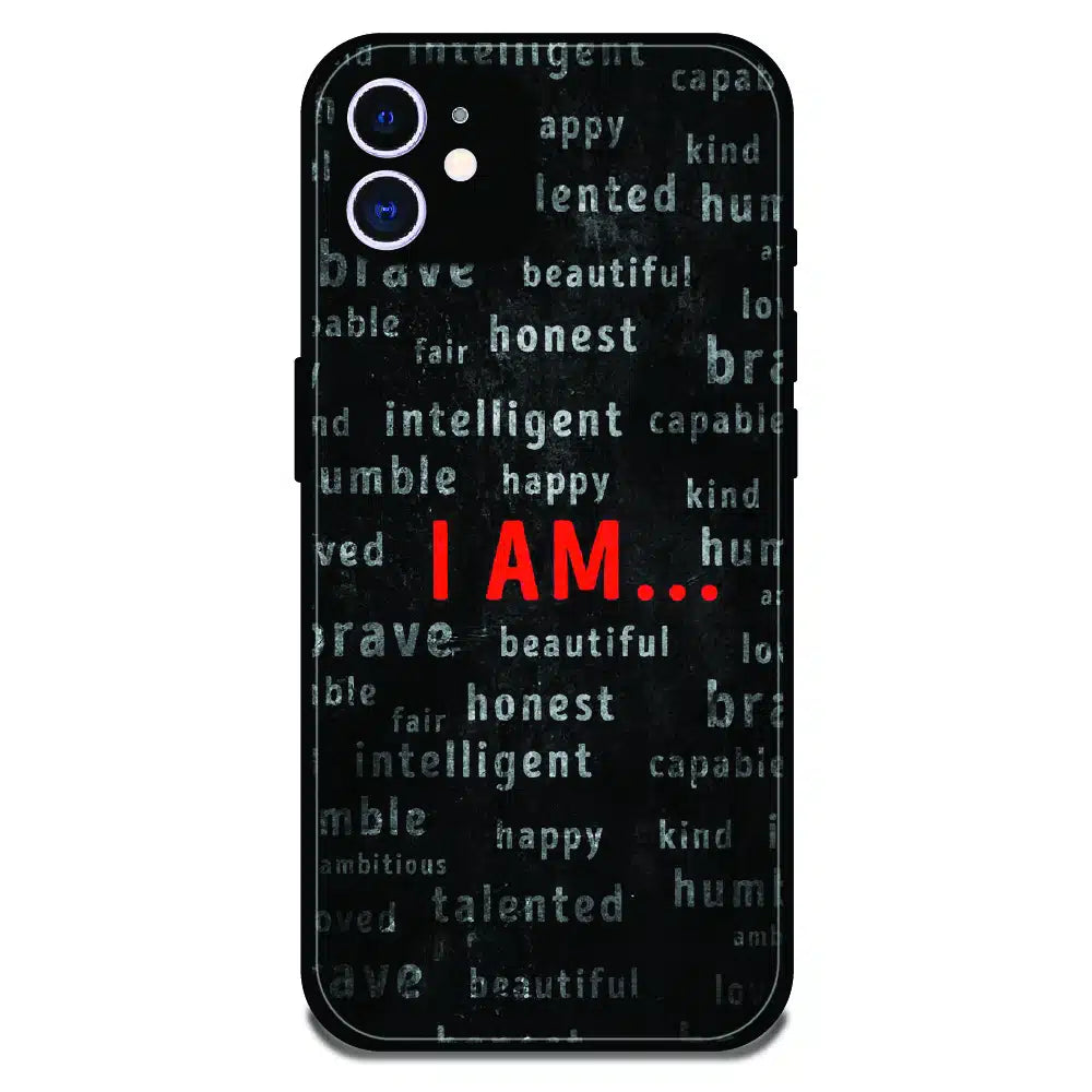 I Am Affirmation Quote - Glossy Metal Silicone Case For Apple iPhone 12