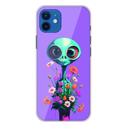 Floral Alien Fantasy - Printed Silicone Case For Apple iPhone 12