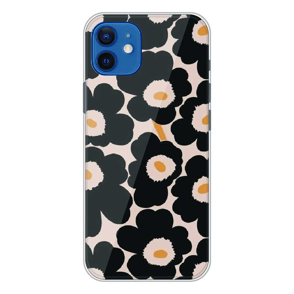 Bold Black Daisy Bloom - Printed Silicone Case For Apple iPhone 12
