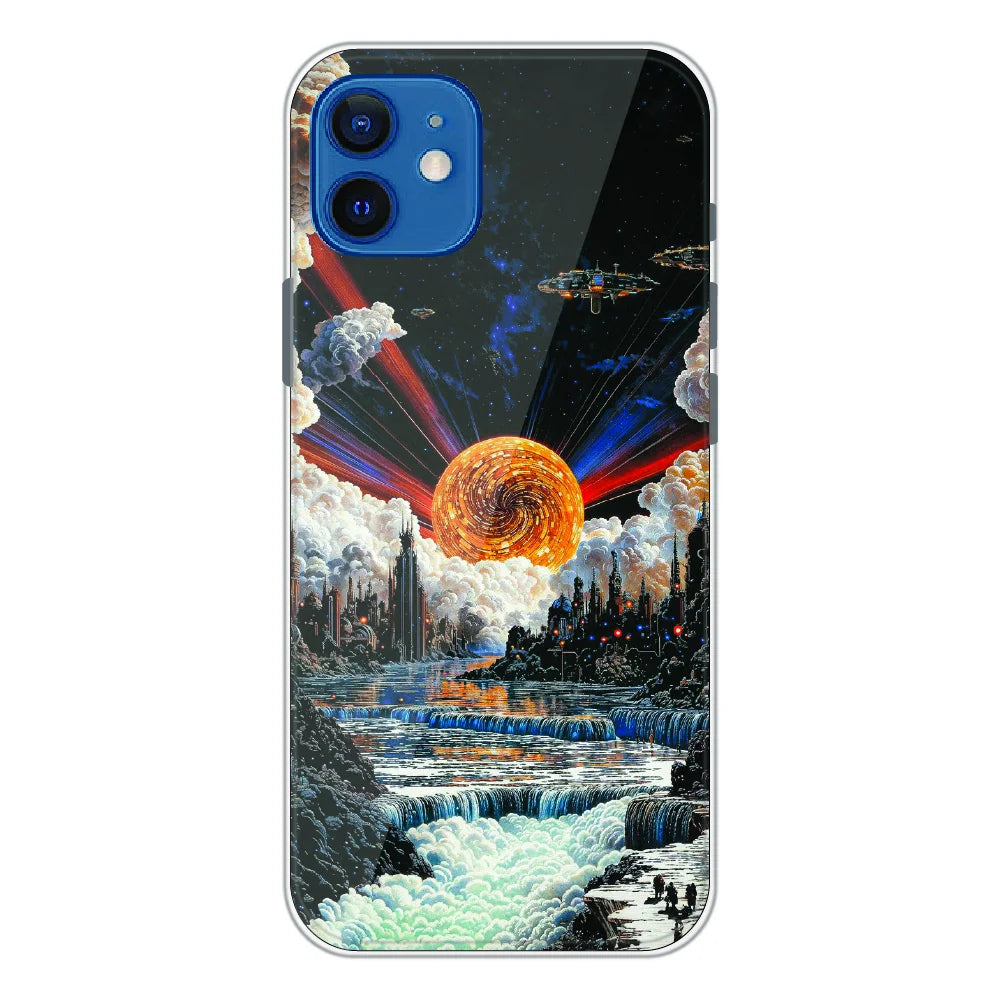Cosmic Fantasy Sun Landscape - Printed Silicone Case For Apple iPhone 12