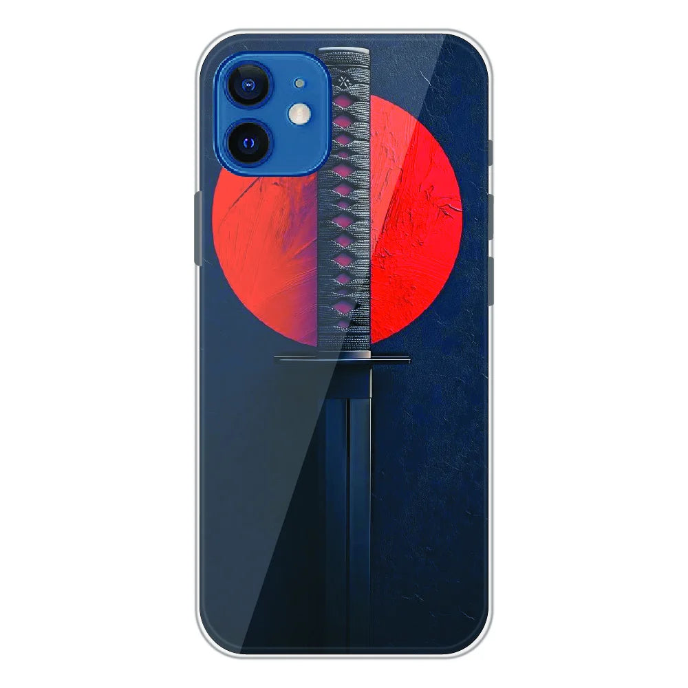 Katana Minimal Japanese Aesthetic - Printed Silicone Case For Apple iPhone 12