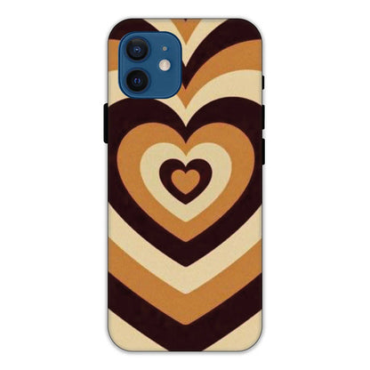 Brown Hearts Hard Case Apple IPhone 12 Mini Models