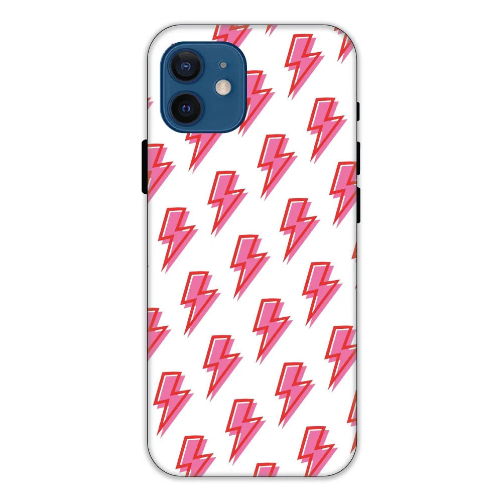 Pink Lightning Bolts Hard Case Apple iPhone 12 Mini Models