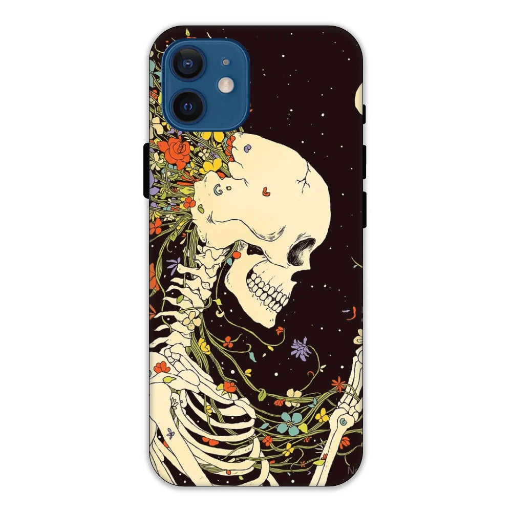 Floral Skeleton Hard Case Apple iPhone 12 Mini Models