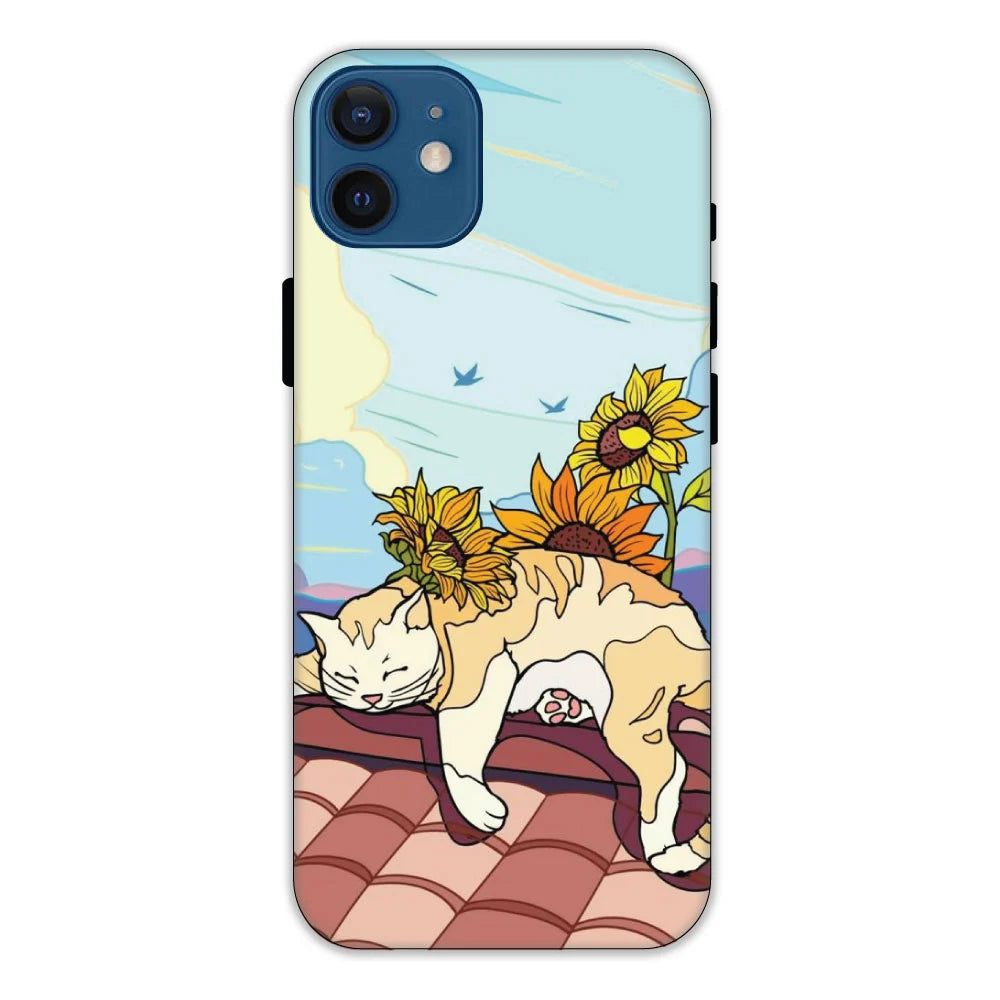 Sleepy Cat Hard Case Apple iPhone 12 Mini Models