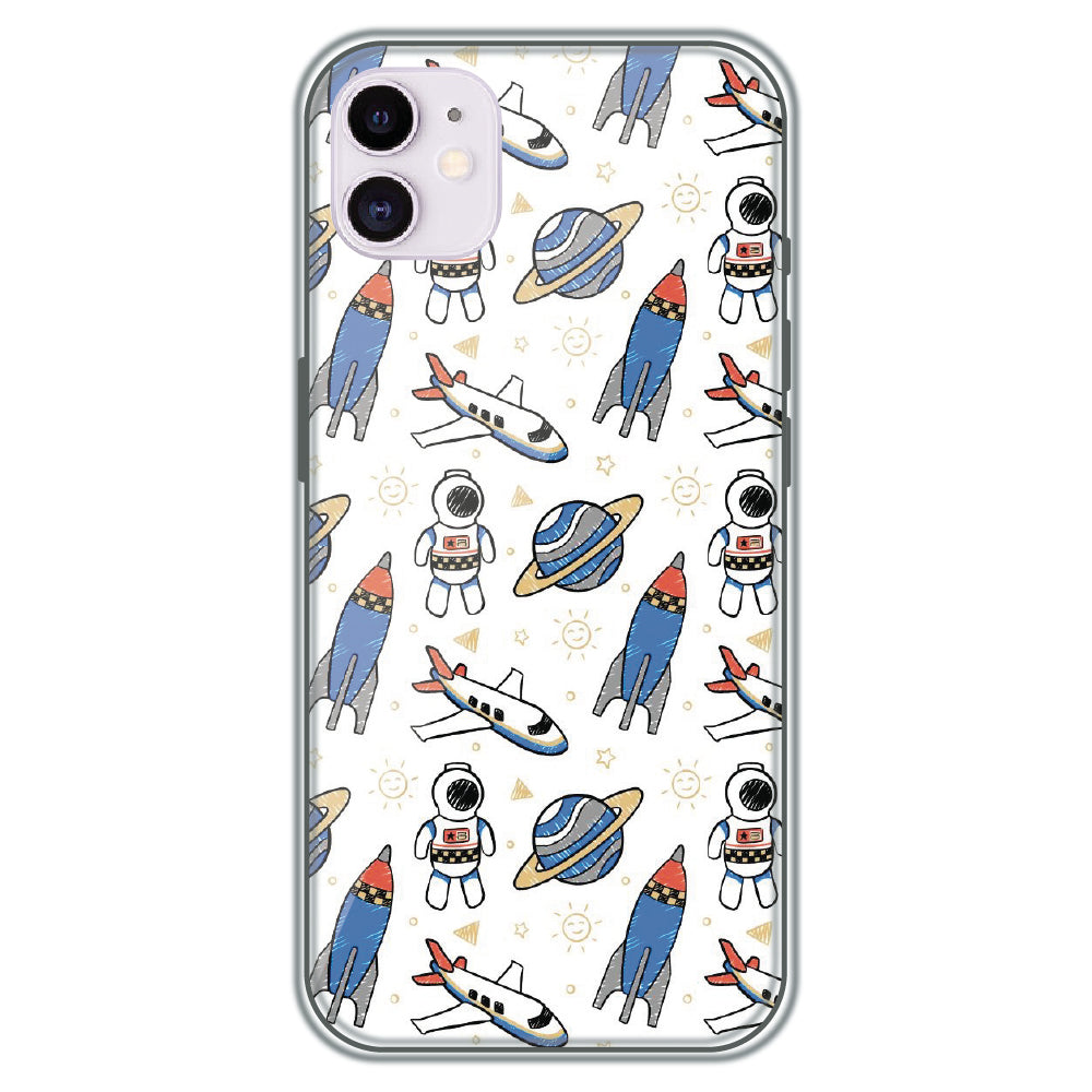 Doodle Space Explorer - Printed Silicone Case for Apple iPhone 12 Mini