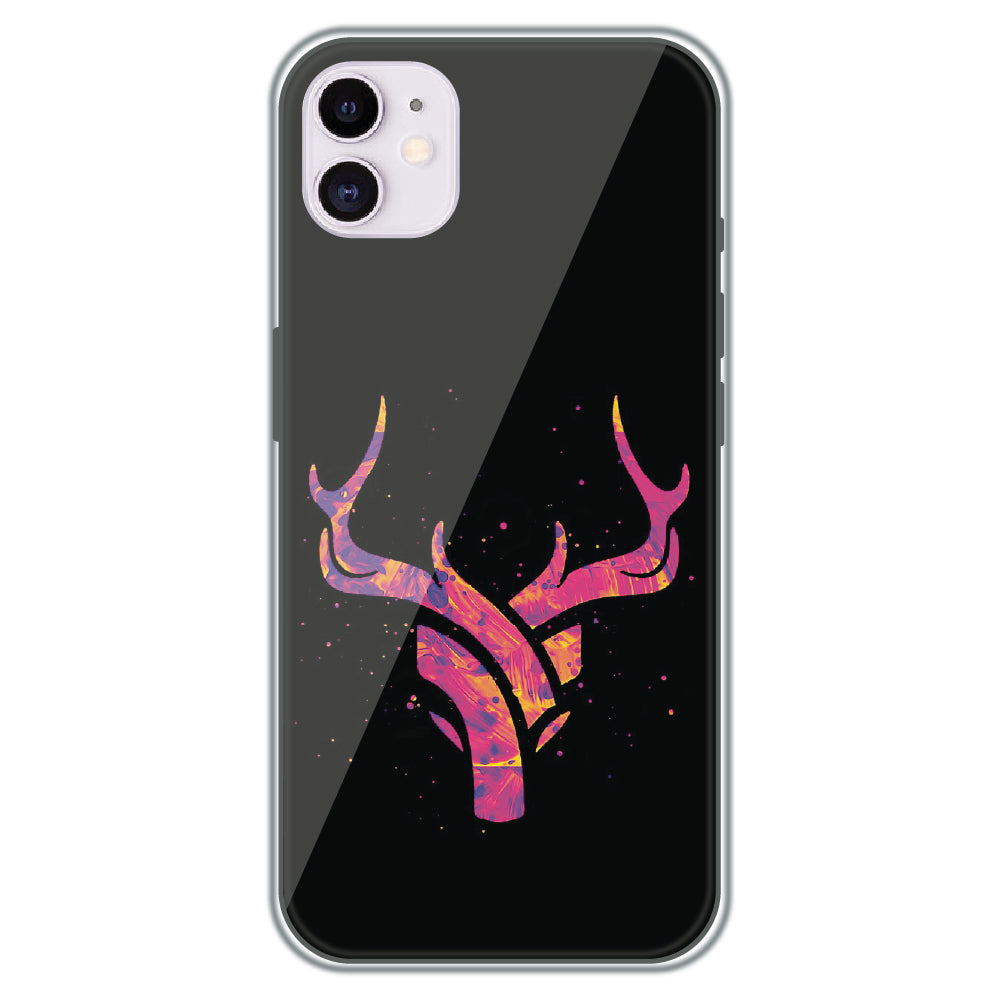 Neon Deer Antlers - Printed Silicone Case for Apple iPhone 12 Mini