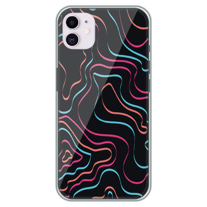 Neon Wave Lines - Printed Silicone Case for Apple iPhone 12 Mini
