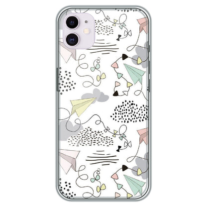 Paper Plane Doodles - Printed Silicone Case for Apple iPhone 12 Mini