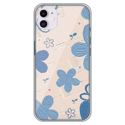 Textured Blue Blossoms - Printed Silicone Case for Apple iPhone 12 Mini