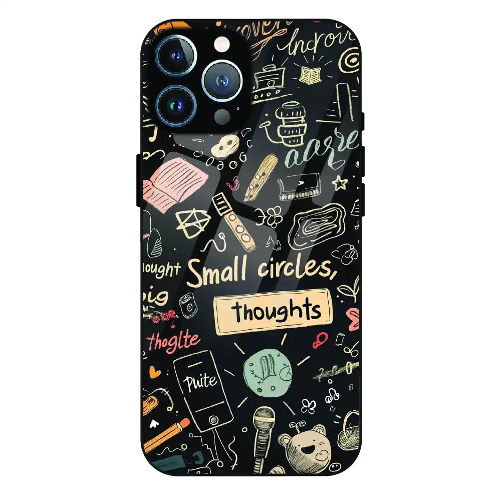 Thought Doodle Noir - Glass Case For Apple iPhone 12 Pro