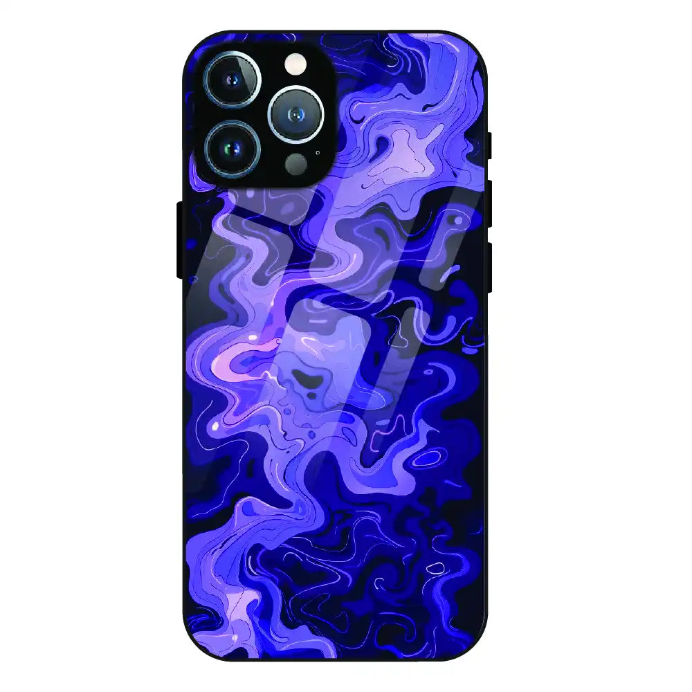 Purple Wave Abstract - Glass Case For Apple iPhone 12 Pro