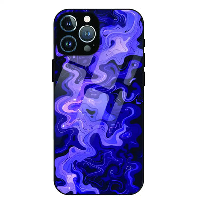 Purple Wave Abstract - Glass Case For Apple iPhone 12 Pro