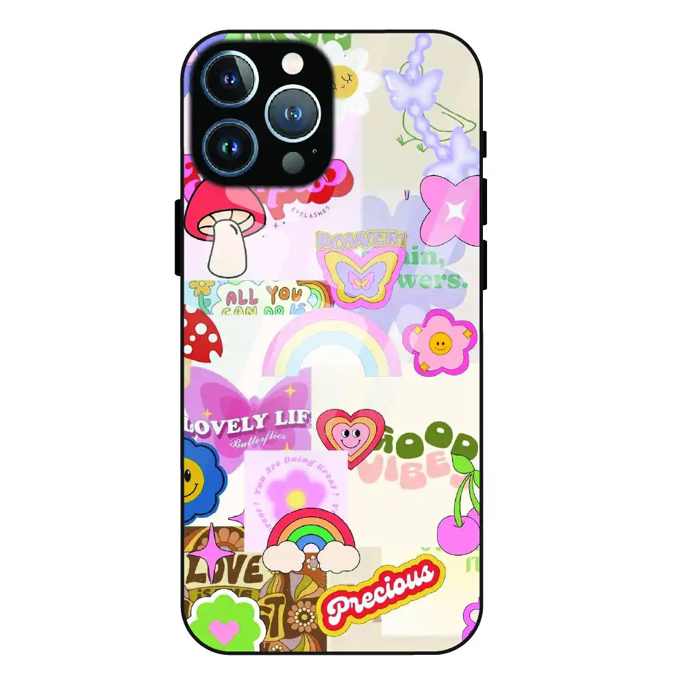 Kawaii Sticker Pop - Glass Case For Apple iPhone 12 Pro