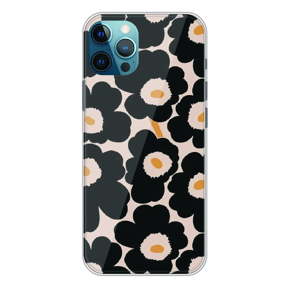 Bold Black Daisy Bloom - Printed Silicone Case For Apple iPhone 12 Pro