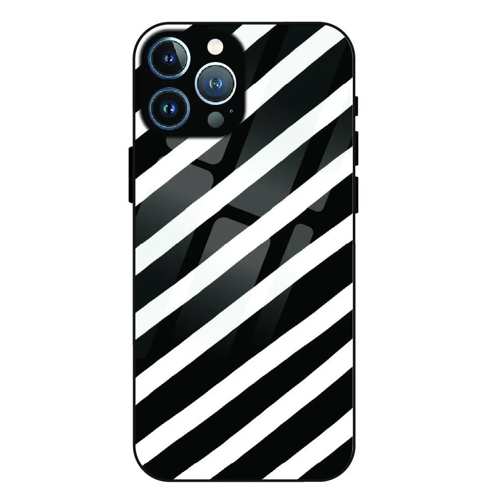 Monochrome Flame Art - Glass Case For Apple iPhone 12 Pro
