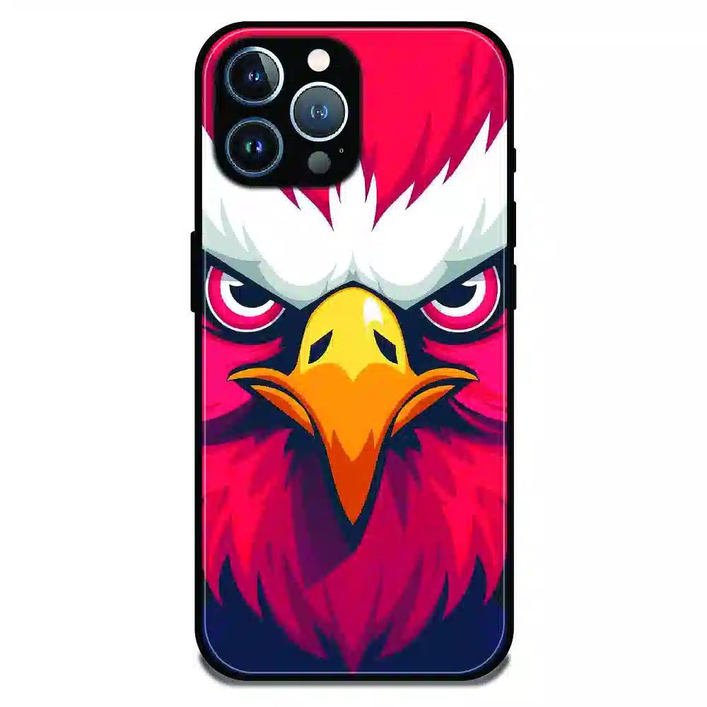 Fierce Eagle Power Art - Glossy Metal Silicone Case For Apple iPhone 12 Pro