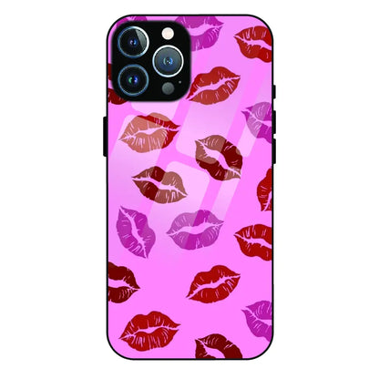 Pink Lips Pop Art Pattern - Glass Case For Apple iPhone 12 Pro