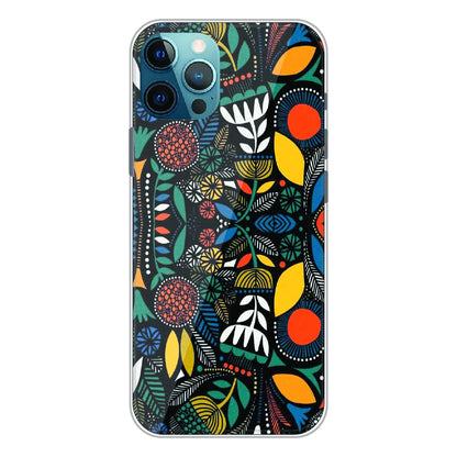 Folk Floral Night Garden - Printed Silicone Case For Apple iPhone 12 Pro