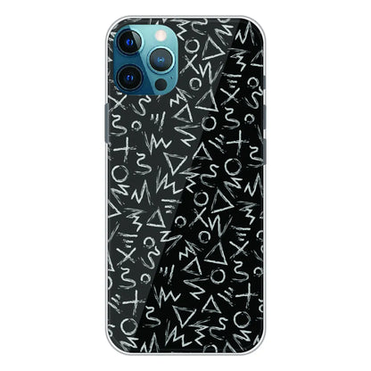 Geometric Black & White Pattern - Printed Silicone Case For Apple iPhone 12 Pro