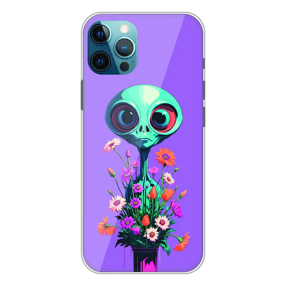 Floral Alien Fantasy - Printed Silicone Case For Apple iPhone 12 Pro