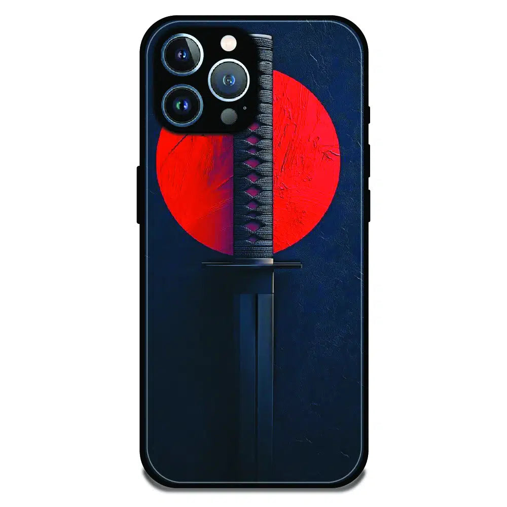 Katana Minimal Japanese Aesthetic - Glossy Metal Silicone Case For Apple iPhone 12 Pro
