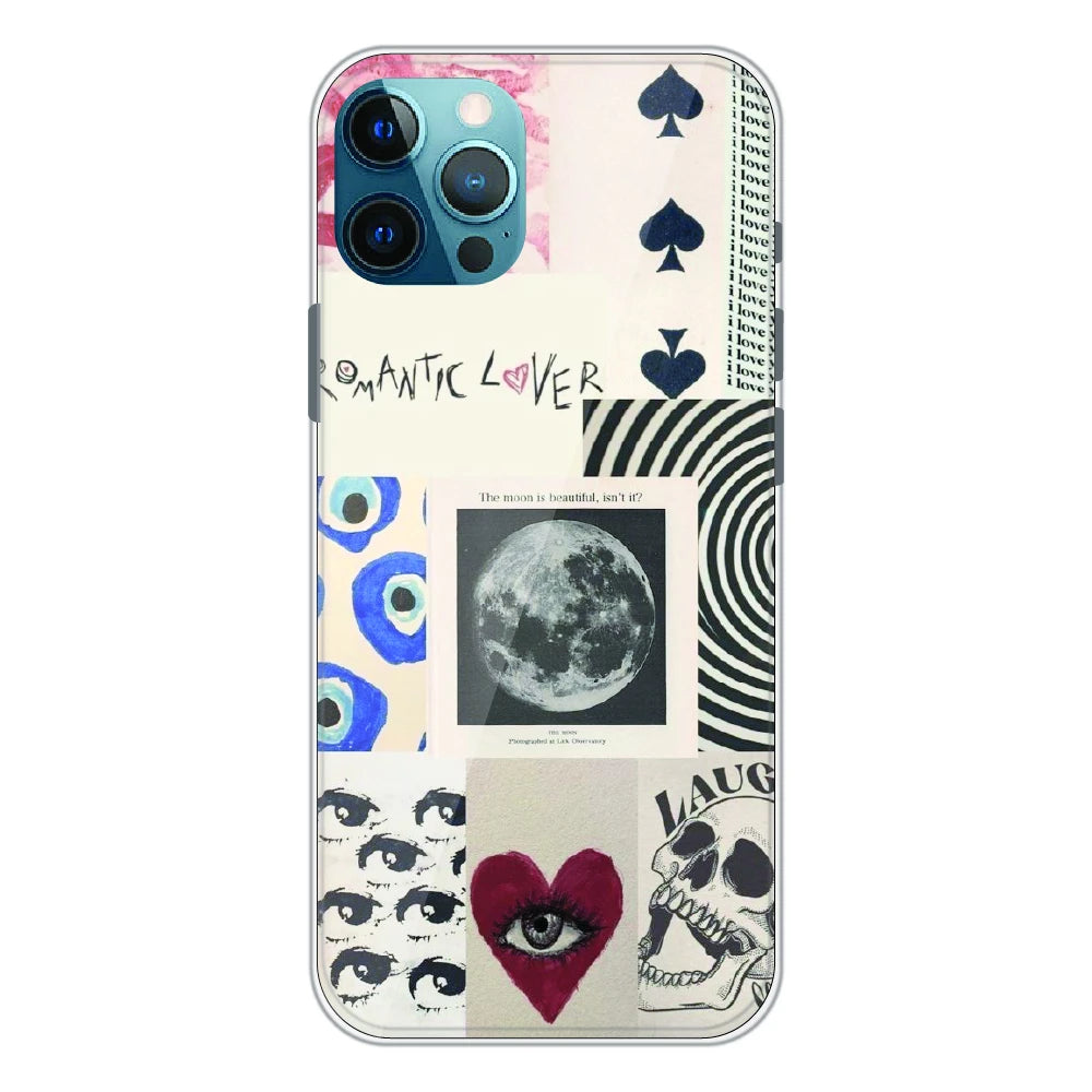 Romantic Art Collage - Printed Silicone Case For Apple iPhone 12 Pro