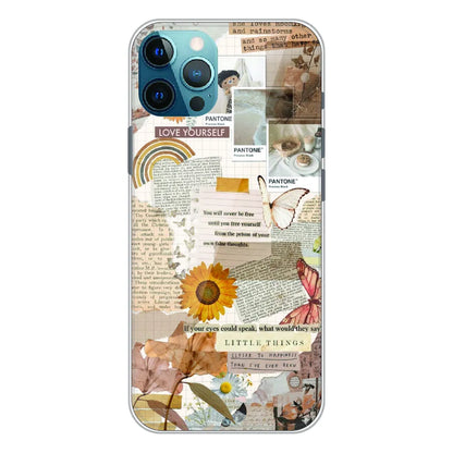 Aesthetic Butterfly & Sunflower - Printed Silicone Case For Apple iPhone 12 Pro
