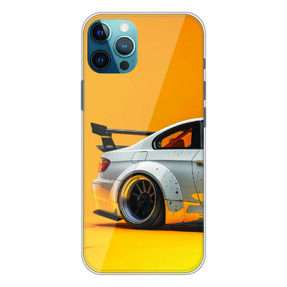 Sport Car Yellow Background - Printed Silicone Case For Apple iPhone 12 Pro