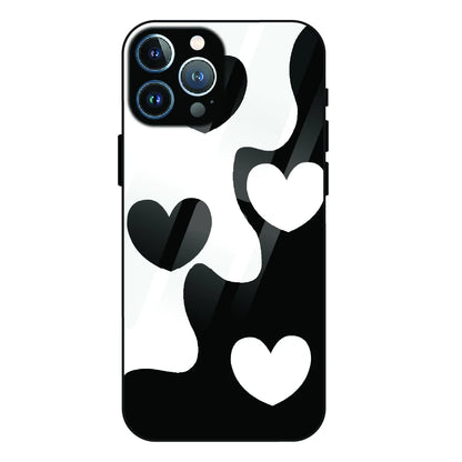 Monochrome Heart Flow - Glass Case For Apple iPhone 12 Pro