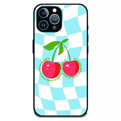 Cherry Pop Checkerboard - Glossy Metal Silicone Case For Apple iPhone 12 Pro