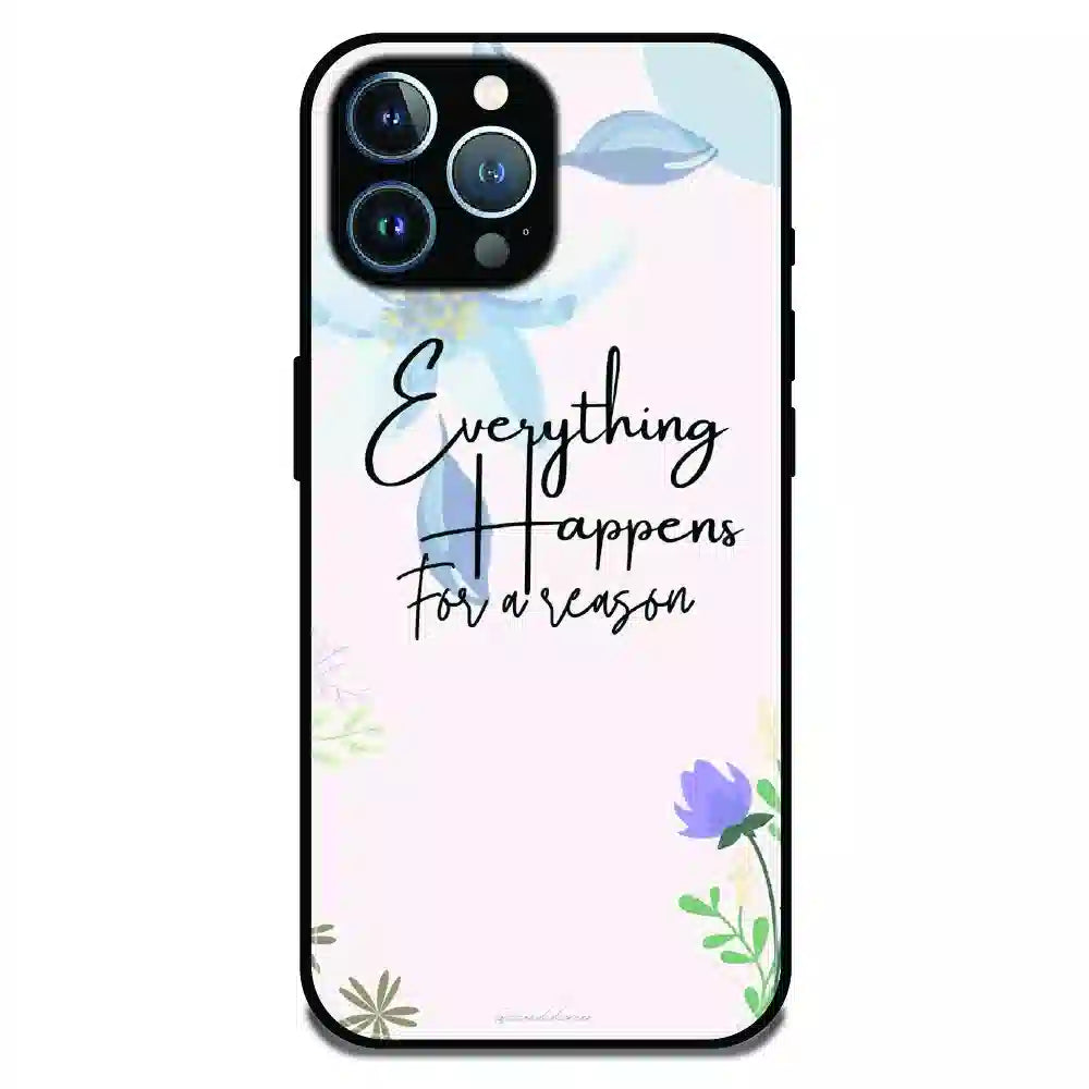 Everything Happens Quote - Glossy Metal Silicone Case For Apple iPhone 12 Pro