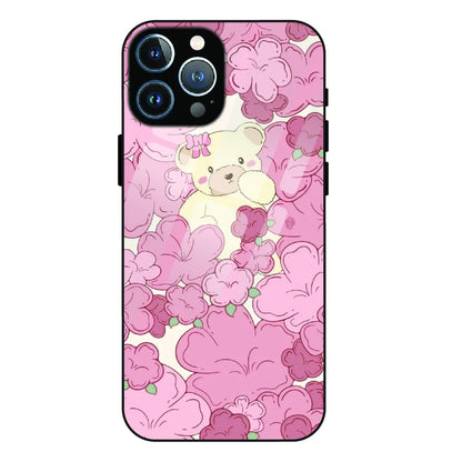 Blush Teddy Floral - Glass Case For Apple iPhone 12 Pro
