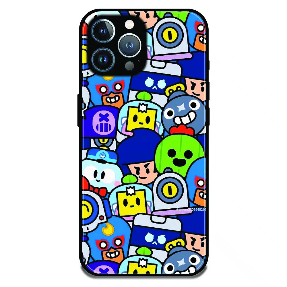 Cartoon Gamer Chaos - Glossy Metal Silicone Case For Apple iPhone 12 Pro