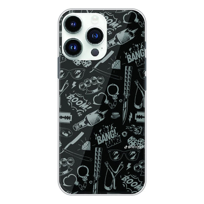 Black Graphic Street Art - Printed Silicone Case For Apple iPhone 12 Pro Max