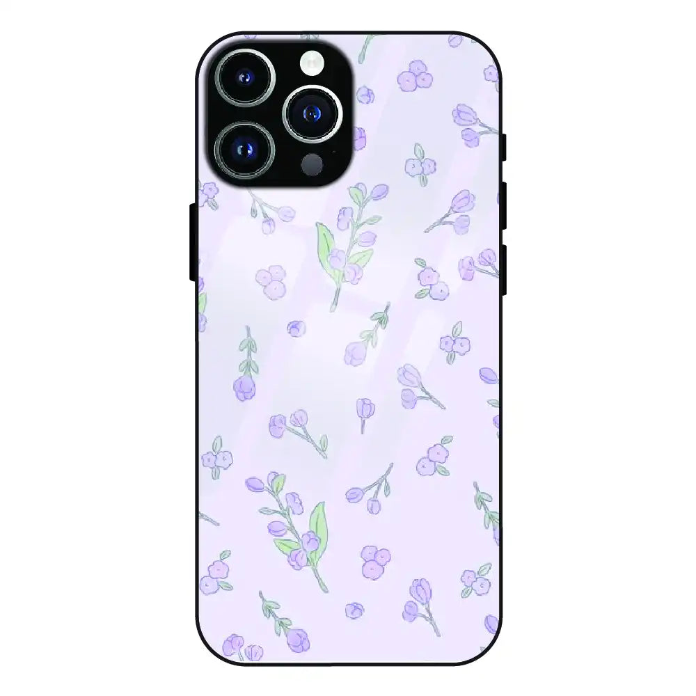 Lavender Floral Ditsy - Glass Case For Apple iPhone 12 Pro Max