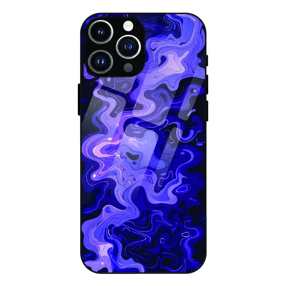 Purple Wave Abstract - Glass Case For Apple iPhone 12 Pro Max