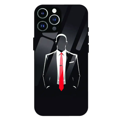 Red Tie Silhouette - Glass Case For Apple iPhone 12 Pro Max