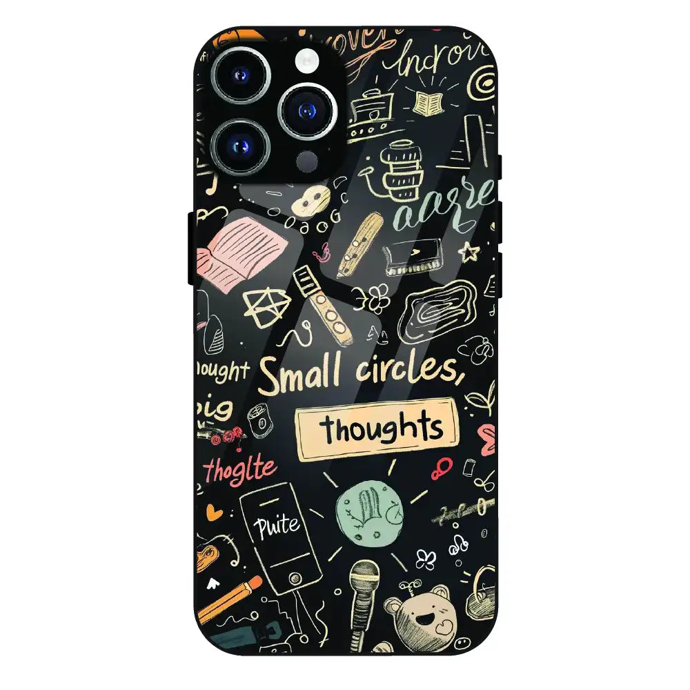 Thought Doodle Noir - Glass Case For Apple iPhone 12 Pro Max
