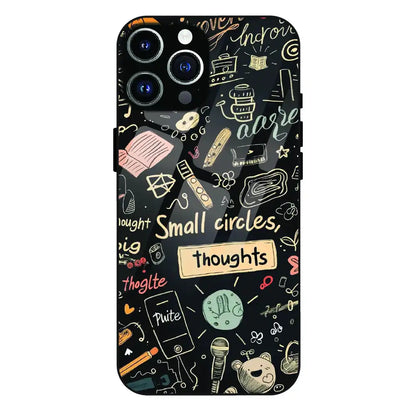 Thought Doodle Noir - Glass Case For Apple iPhone 12 Pro Max