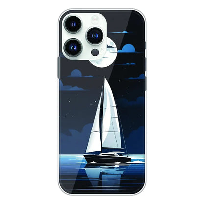 Moonlight Sailboat - Printed Silicone Case For Apple iPhone 12 Pro Max