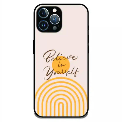 Believe in Yourself Minimal - Glossy Metal Silicone Case For Apple iPhone 12 Pro Max