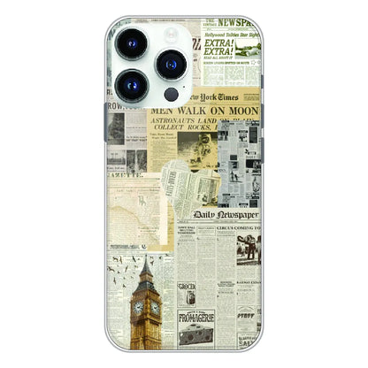 Vintage Newspaper Collage - Printed Silicone Case For Apple iPhone 12 Pro Max