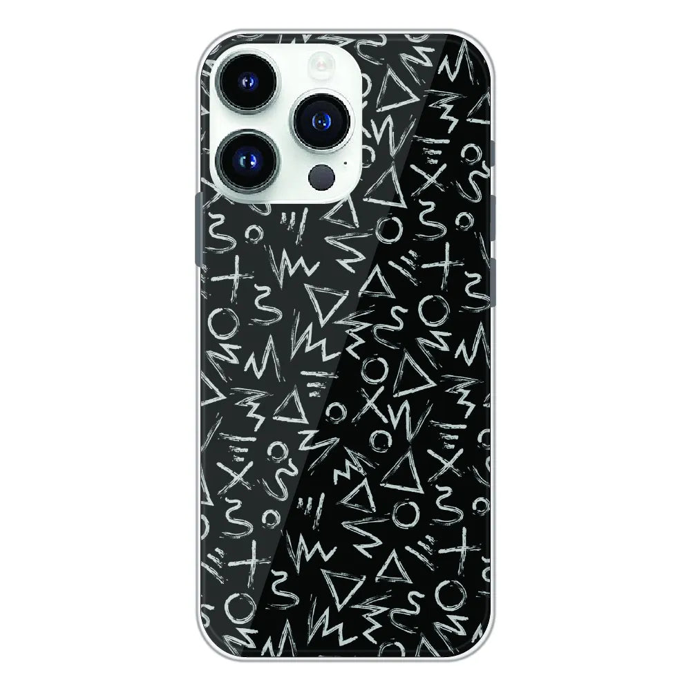 Geometric Black & White Pattern - Printed Silicone Case For Apple iPhone 12 Pro Max